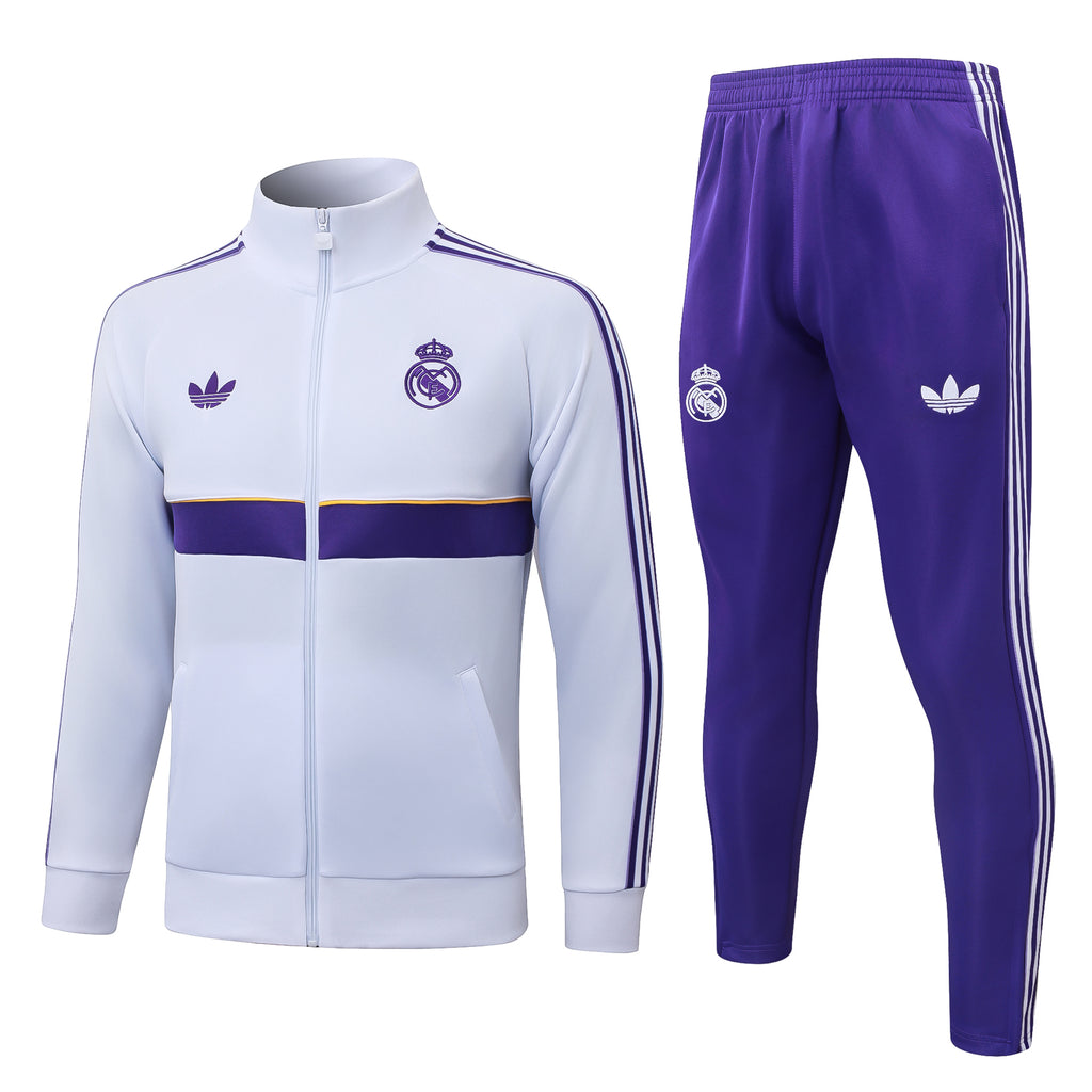 Real Madrid 26/27 adidas Originals Track Jacket & Pants Set – White/Purple