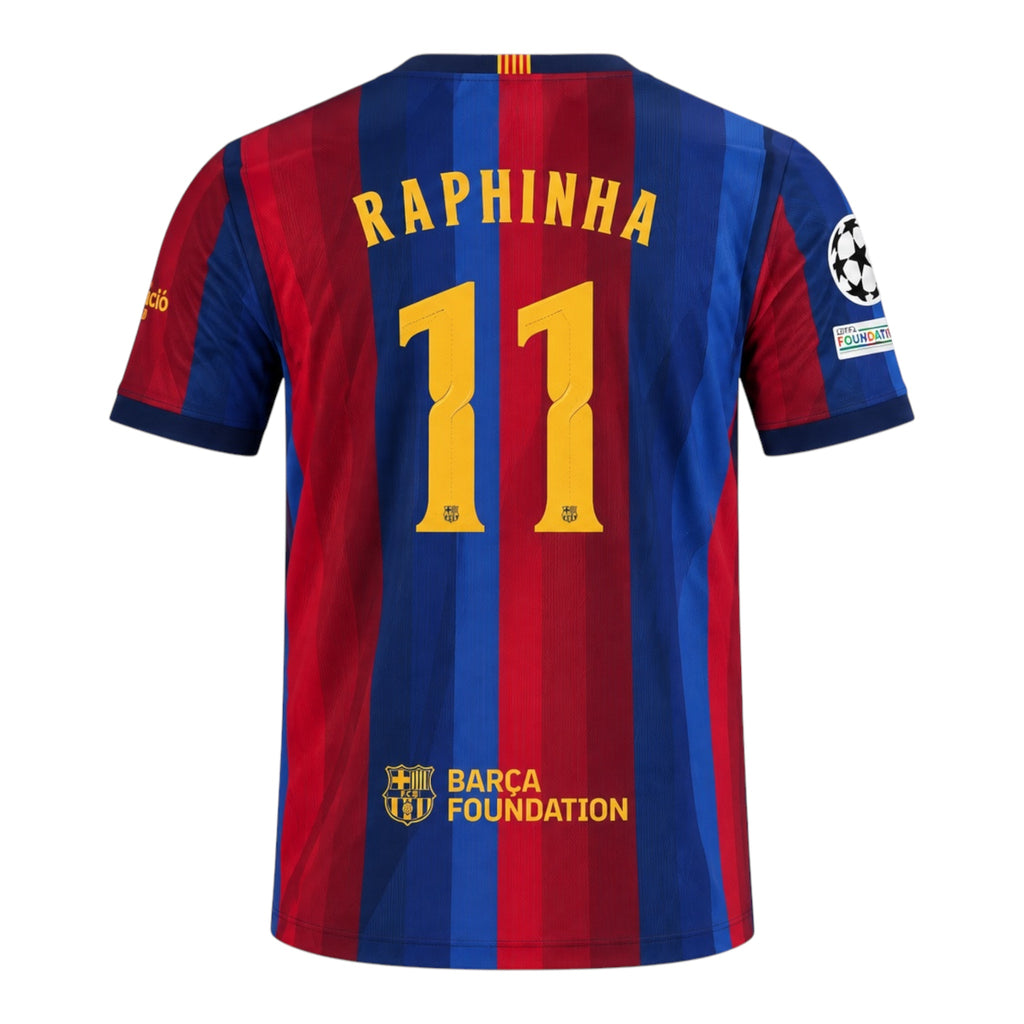 Men's Replica Nike Raphinha Barcelona Home Jersey 26/27 - UCL