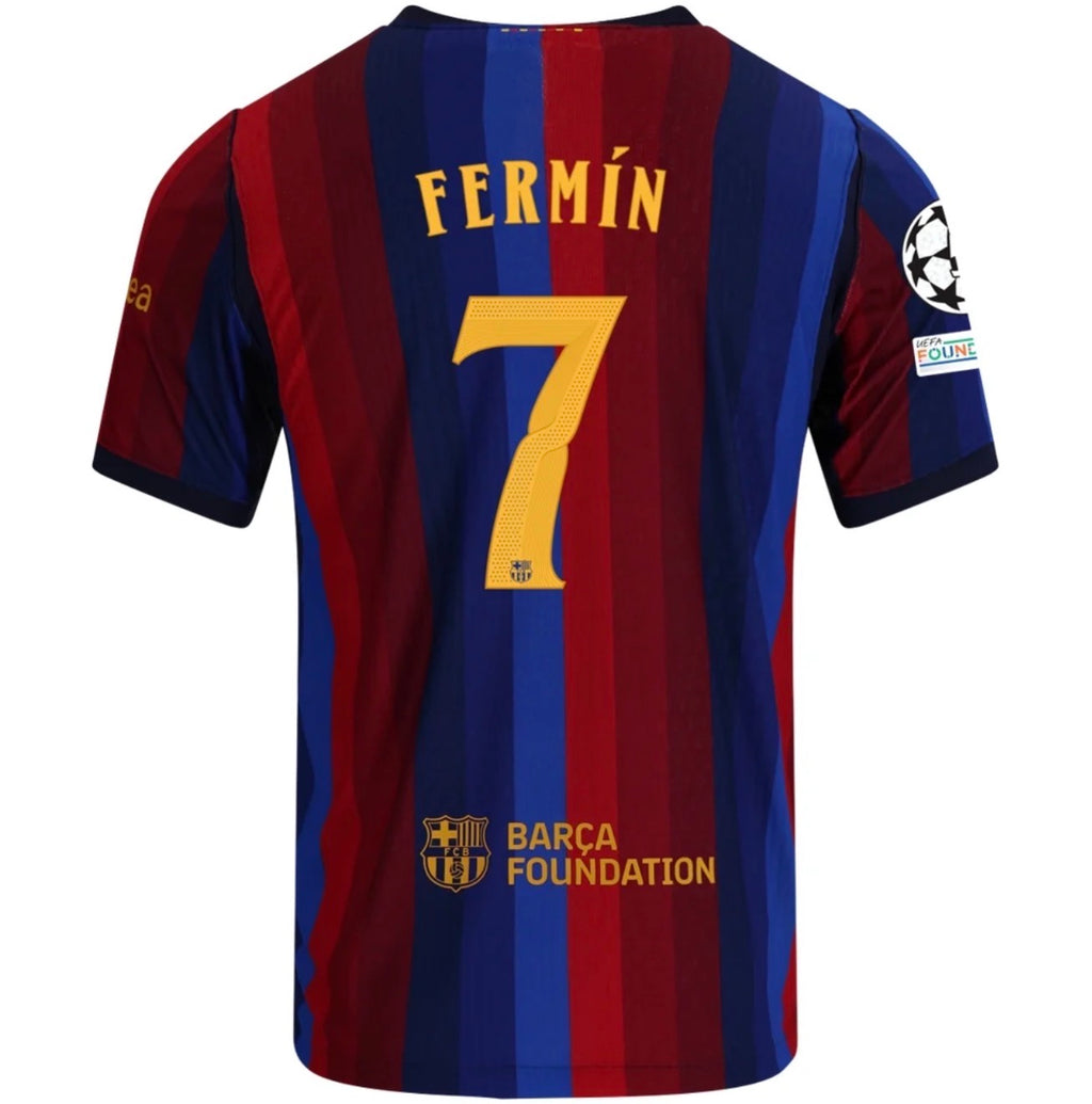 Men's Authentic Nike Fermin Barcelona Home Jersey 26/27 - UCL