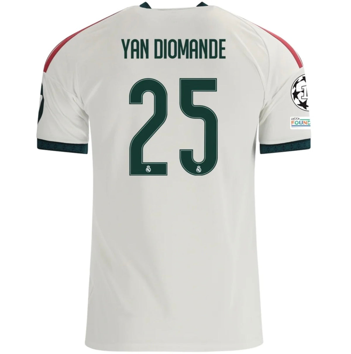 Men's Replica adidas Yan Diomande RealMadrid Home Jersey 26/27