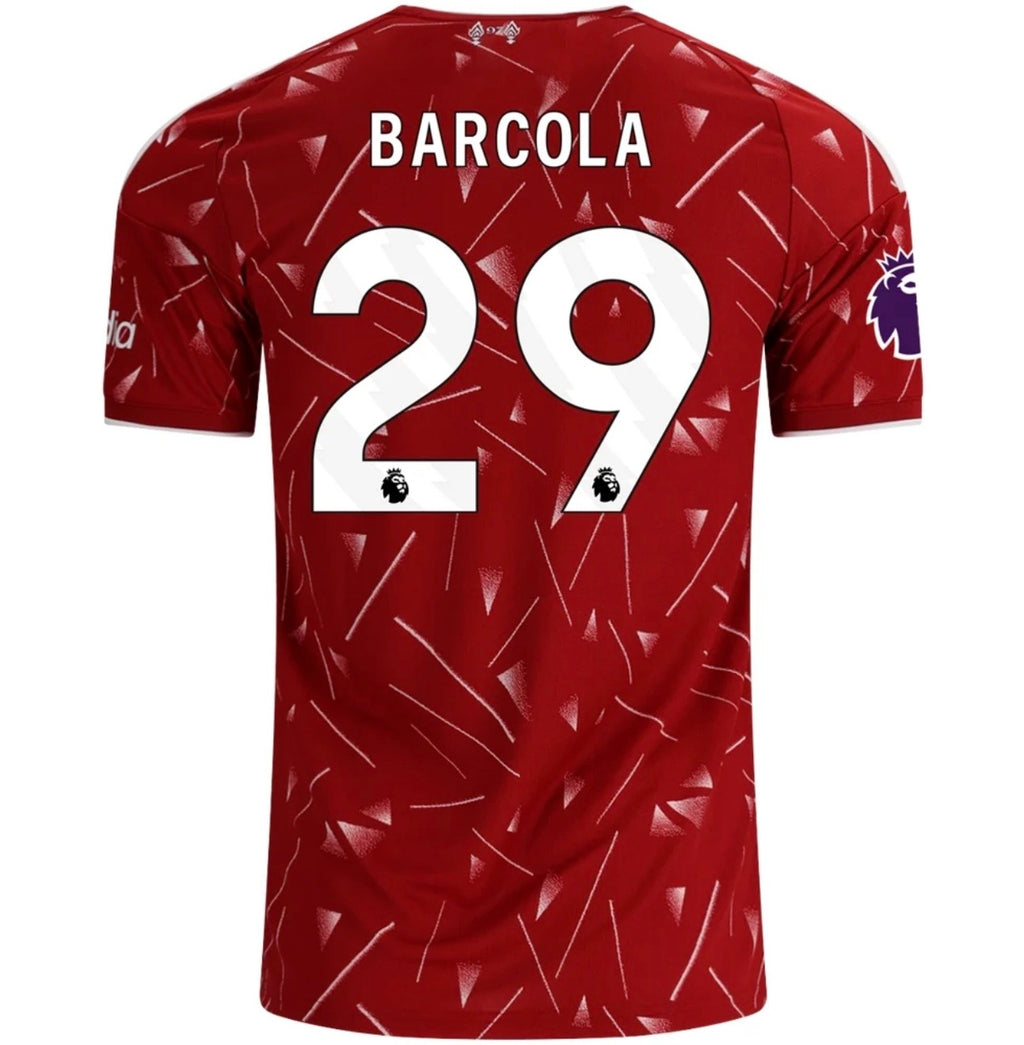 Men's Replica adidas Barcola Liverpool Home Jersey 26/27