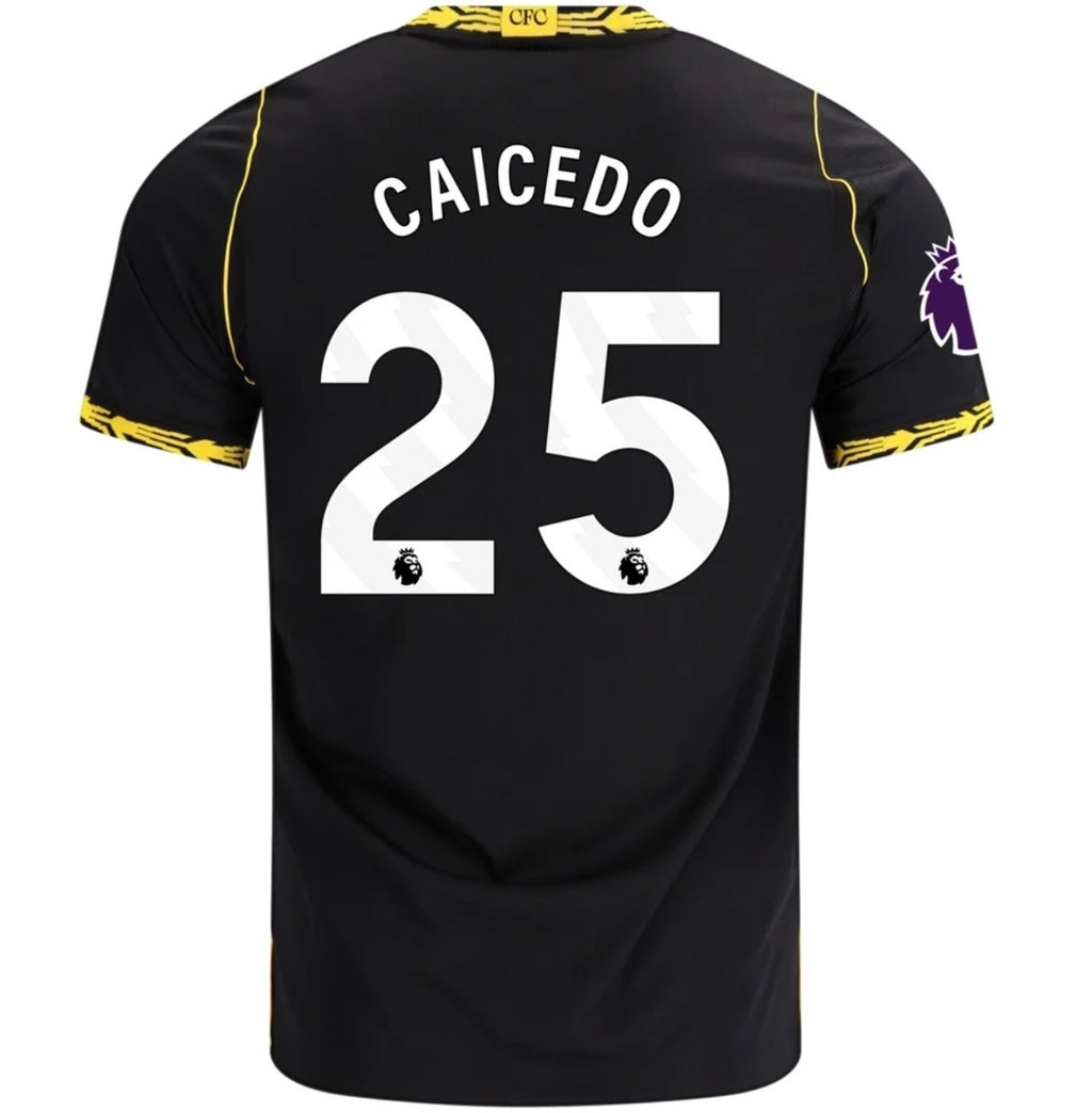 Men's Replica Nike Caicedo Chelsea Away Sponsor Jersey 26/27