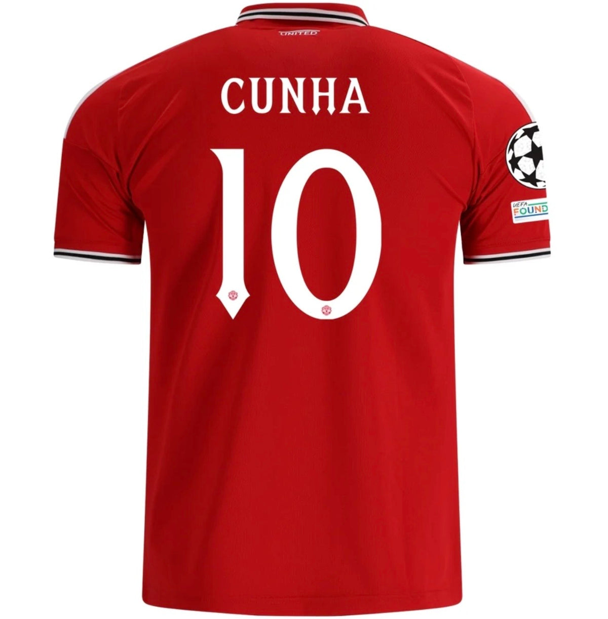 Men's Replica adidas Cunha Manchester United Home Jersey 26/27 - UCL