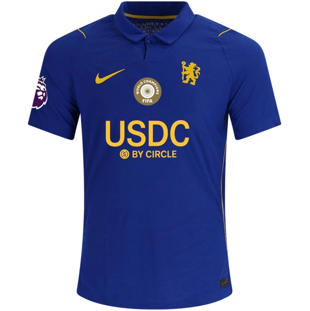 Men's Authentic Nike Neto Chelsea Home Sponsor Jersey 26/27