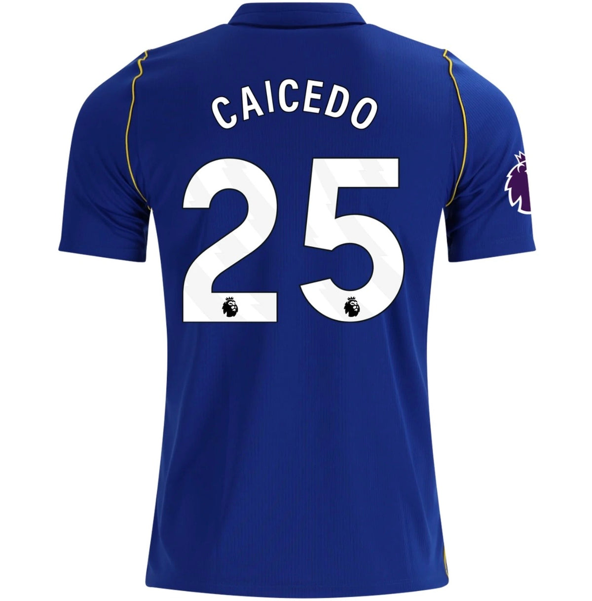 Men's Replica Nike Caicedo Chelsea Home Sponsor Jersey