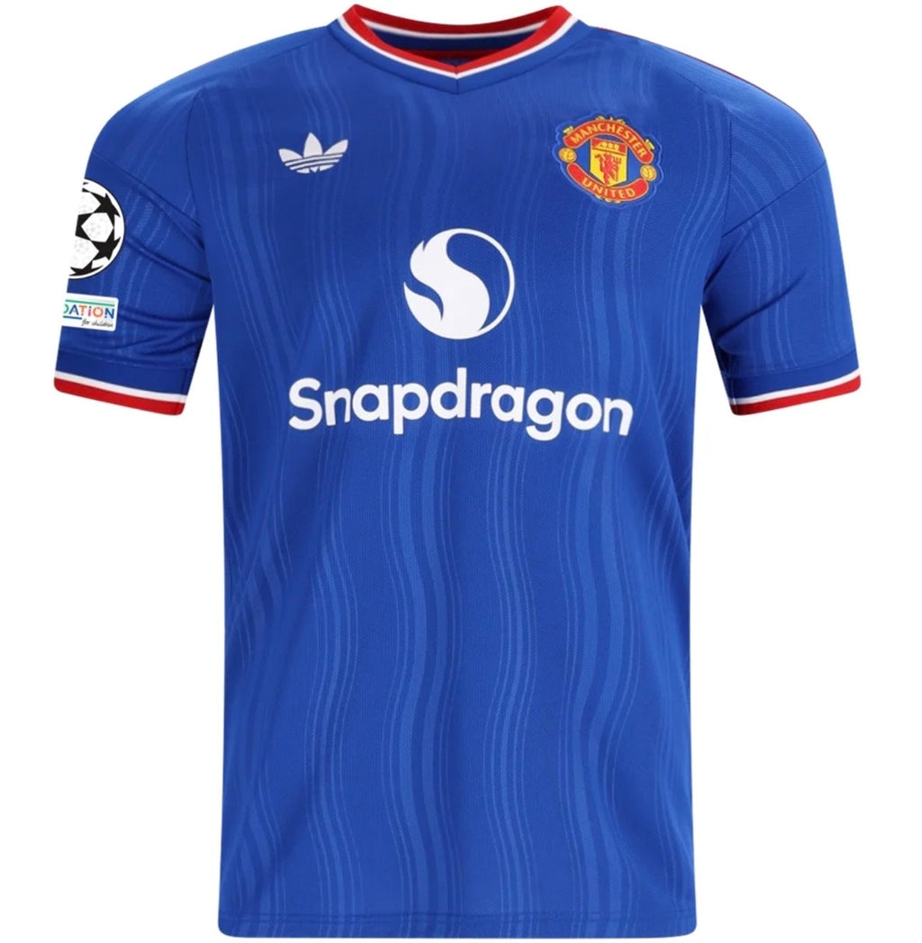 Men's Replica adidas Cunha Manchester United Away Jersey 26/27 - UCL