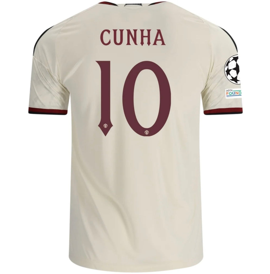 Men's Replica adidas Cunha Manchester United Third Jersey 26/27 - UCL