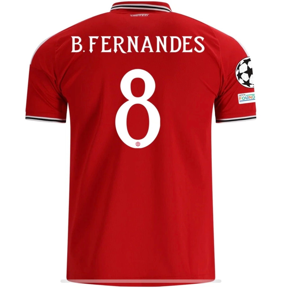 Men's Replica adidas B. Fernandes Manchester United Home Jersey 26/27 - UCL